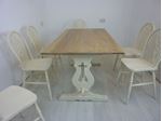 Picture of 5ft Solid Oak Bench Farmhouse Table and 6 Wheelback Chairs