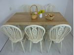 Picture of 5ft Solid Oak Bench Farmhouse Table and 6 Wheelback Chairs
