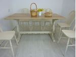 Picture of 5ft Solid Oak Bench Farmhouse Table and 6 Wheelback Chairs