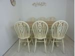 Picture of 5ft Solid Oak Bench Farmhouse Table and 6 Wheelback Chairs