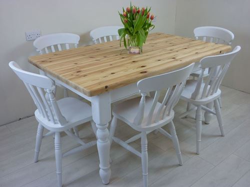 Picture of 5ft  Pine Farmhouse Table and 6 Beech Chairs