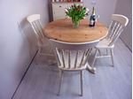 Picture of Pine Round Pedestal Table and 4 Farmhouse Chairs