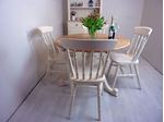 Picture of Pine Round Pedestal Table and 4 Farmhouse Chairs