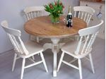 Picture of Pine Round Pedestal Table and 4 Farmhouse Chairs