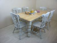 Picture of 6ft Solid Wood Farmhouse Table and 6 Chairs