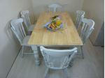 Picture of 6ft Solid Wood Farmhouse Table and 6 Chairs