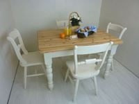 Picture of Pine Farmhouse Table and 4 Oxford Bar Back Chairs