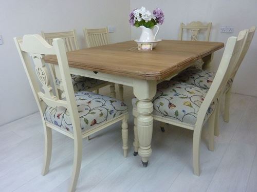 Picture of Victorian Wind-out Dining Table and 6 Antique Chairs
