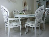 Picture of French Style Table With 6 Upholstered Chairs