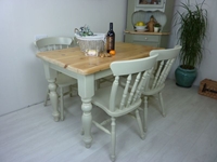 Picture of Pine Farmhouse Table and 4 Spindle Back Chairs