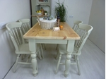 Picture of Pine Farmhouse Table and 4 Spindle Back Chairs