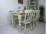 Picture of Pine Farmhouse Table and 4 Spindle Back Chairs