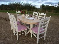 Picture of Grand Dining Table With 6 Large Upholstered Chairs
