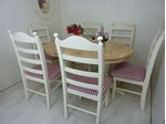 Picture of Grand Dining Table With 6 Large Upholstered Chairs