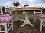 Picture of Grand Dining Table With 6 Large Upholstered Chairs