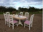 Picture of Grand Dining Table With 6 Large Upholstered Chairs