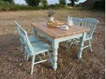 Picture of Pine Farmhouse Table and 4 Fiddleback Chairs