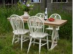 Picture of Oak Dining Table with 4 Wheel Backed Chairs