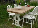 Picture of Oak Dining Table with 4 Wheel Backed Chairs