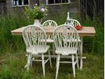 Picture of Oak Dining Table with 4 Wheel Backed Chairs