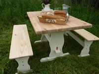 Picture of Farmhouse Pine Table with Benches