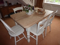 Picture of Pine Block Farmhouse Table and 6 Chairs