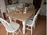 Picture of Pine Block Farmhouse Table and 6 Chairs
