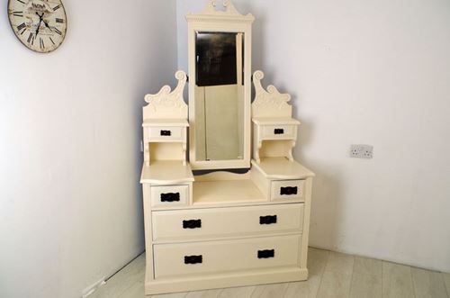 Picture of Antique Victorian Dressing Table with Tall Mirror