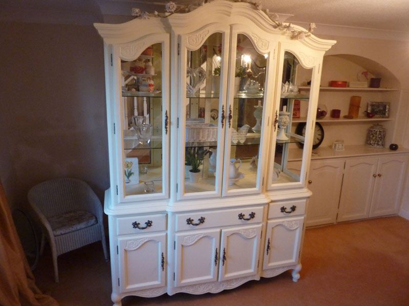 Large Vintage Display Cabinet Painted Vintage Antique Farmhouse