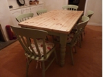 Picture of Pine Farmhouse Kitchen Table With 6 Chairs