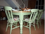 Picture of Pine Farmhouse Kitchen Table With 6 Chairs