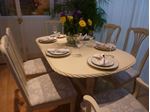 Picture of Shabby Chic Extending Dining Table with 6 Chairs