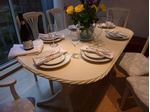 Picture of Shabby Chic Extending Dining Table with 6 Chairs
