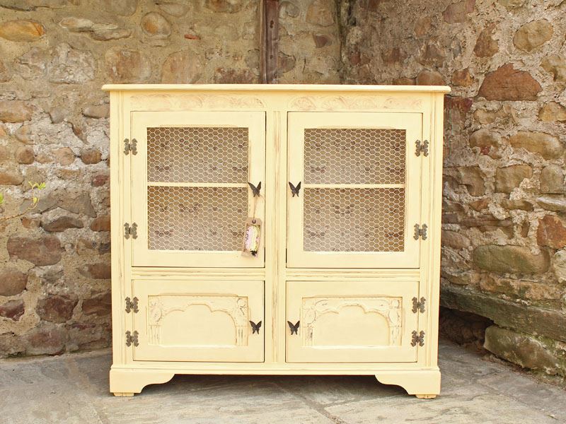 Shabby Chic Vintage Display Cabinet Bookcase Painted Vintage