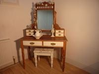 Picture of Antique Pine Dressing Table with stool