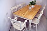 Picture of Pine 6ft Farmhouse Table and 8 Beech Oxford Bar Back Chairs