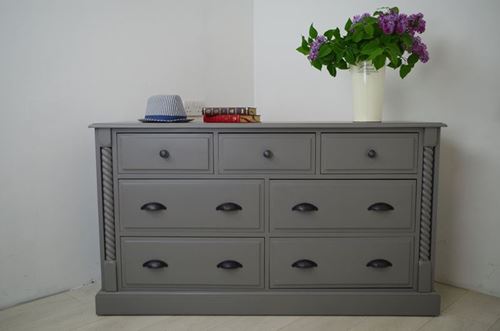 Picture of Wide 7 drawer Pine Chest.