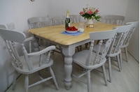 Picture of 6ft Farmhouse Table and 8 Fiddleback Chairs