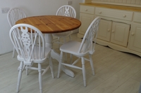 Picture of Round Pine Pedestal Table and 4 Wheelback Chairs