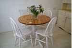 Picture of Round Pine Pedestal Table and 4 Wheelback Chairs