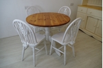Picture of Round Pine Pedestal Table and 4 Wheelback Chairs