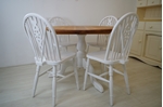 Picture of Round Pine Pedestal Table and 4 Wheelback Chairs