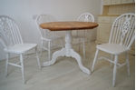 Picture of Round Pine Pedestal Table and 4 Wheelback Chairs