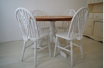 Picture of Round Pine Pedestal Table and 4 Wheelback Chairs