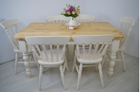 Picture of Pine Farmhouse Table and 6 Beech Slat Back Chairs