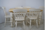 Picture of Pine Farmhouse Table and 6 Beech Slat Back Chairs