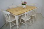 Picture of Pine Farmhouse Table and 6 Beech Slat Back Chairs