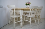 Picture of Pine Farmhouse Table and 6 Beech Slat Back Chairs