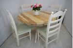 Picture of Oval pine pedestal table and 6 beech ladder backed chairs 