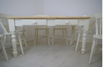 Picture of Pine Farmhouse Table with 2 drawers and 6 Beech Spindle Back Chairs